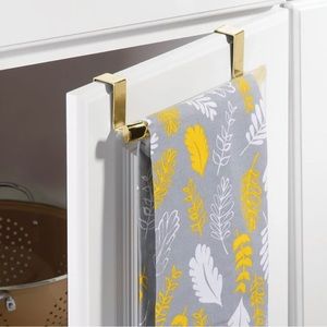 mDesign (2 pk) gold stainless over cabinet towel holder